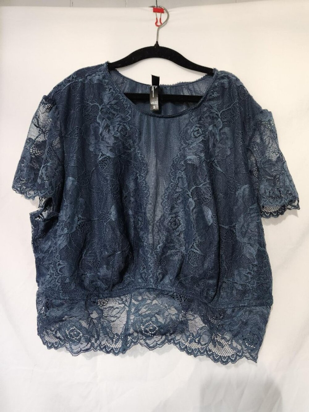 Torrid Lace Bralette Size 2 Blue Gray Floral Lace Bralette